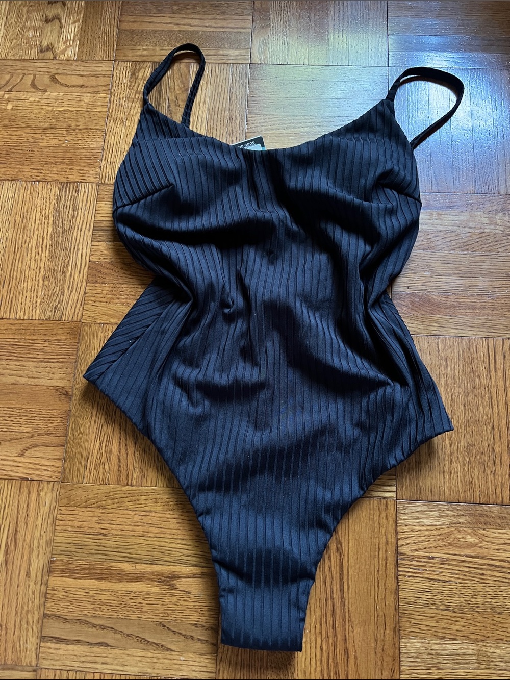 Rip Curl Premium Surf Black Ribbed One-Piece Swimsuit